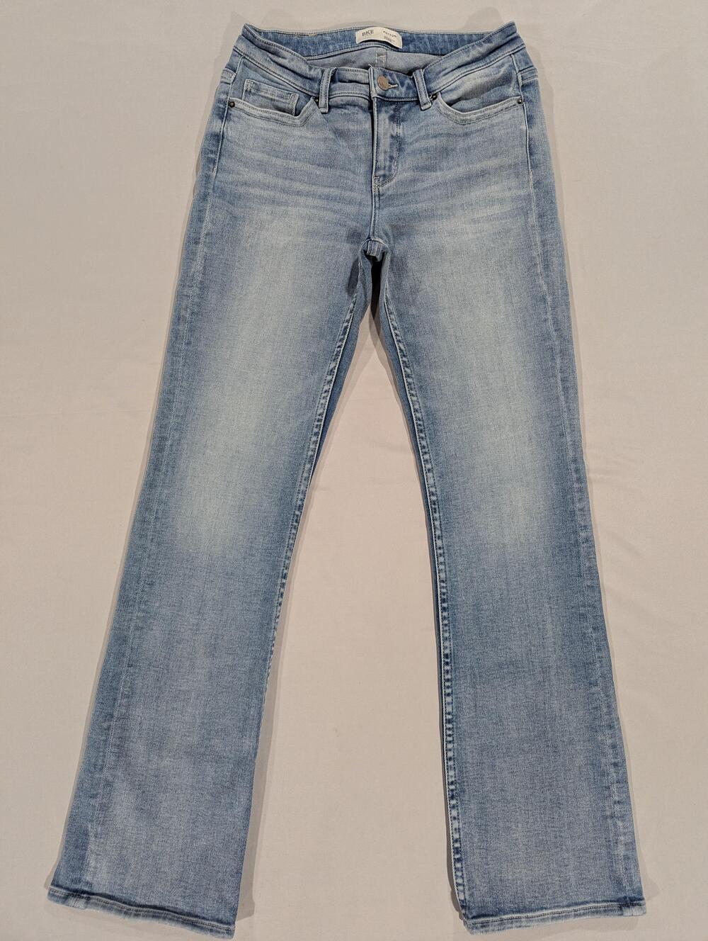 BKE Payton Jeans Womens 27x33.5 Blue Light Wash Mid Rise Bootcut Stretch Denim